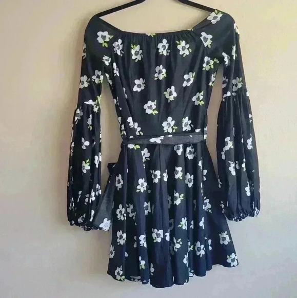 CAROLINE CONSTAS GISELE mini DRESS IN BLACK & WHITE size small - Picture 6 of 12